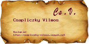 Csapliczky Vilmos névjegykártya