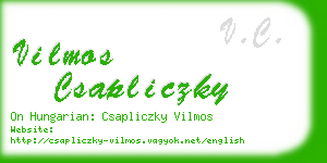 vilmos csapliczky business card